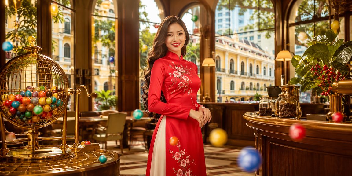 Người chơi xổ số tại TP.HCM truy cập Keno trực tuyến trên bf6 với trang phục áo dài truyền thống