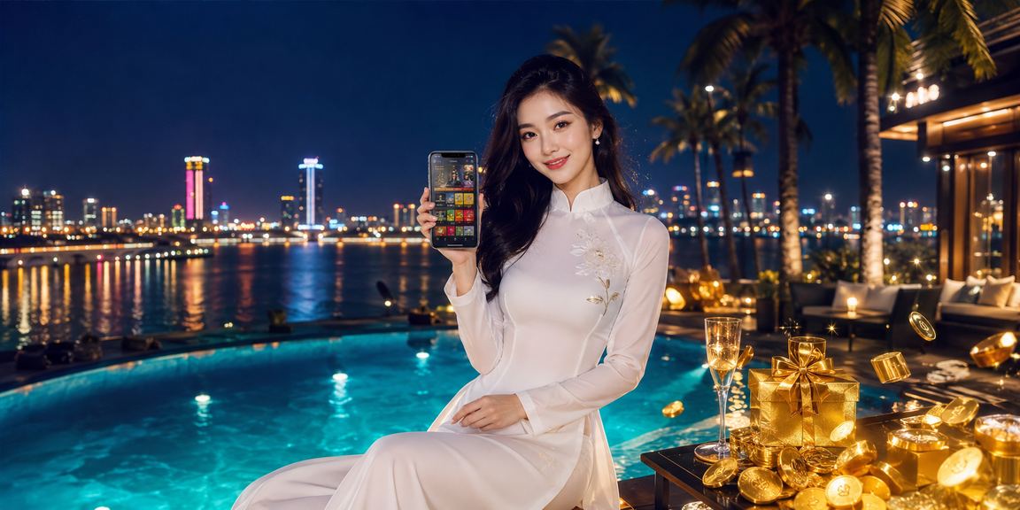 Người dùng Sài Gòn mặc áo dài sử dụng ứng dụng cá cược thể thao trên điện thoại di động