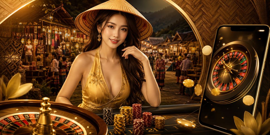 Người dùng tại Sapa chơi Roulette trên bf6 với nón lá truyền thống